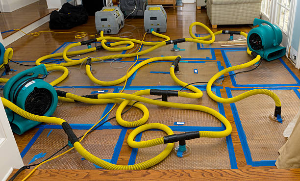 Professional Flood Damage Restoration technician working in Mehama, OR
